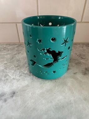 Disney Teal Mermaid Ceramic Candle Holder